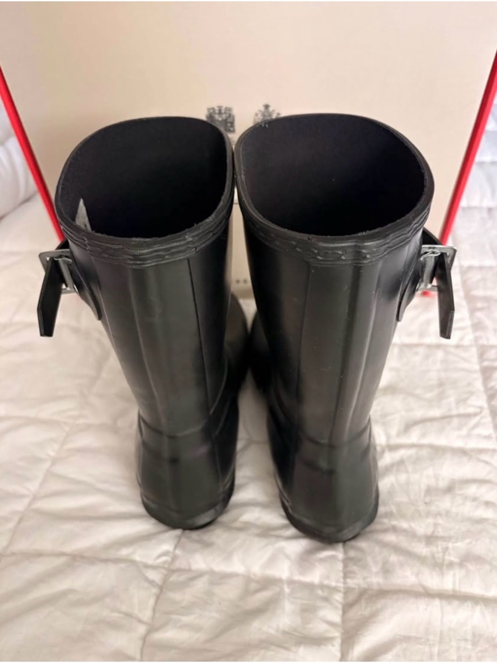 Hunter Original Short Rain Boots Black Women’s Size 7 - Picture 6 of 8